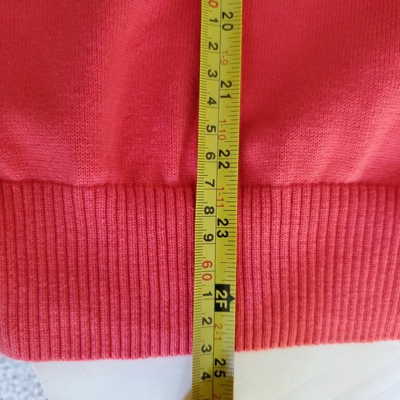 Foxcroft Supima Cotton Half Zip Sweater 2X Coral Orange Mock Neck Pullover Soft - Picture 9 of 12